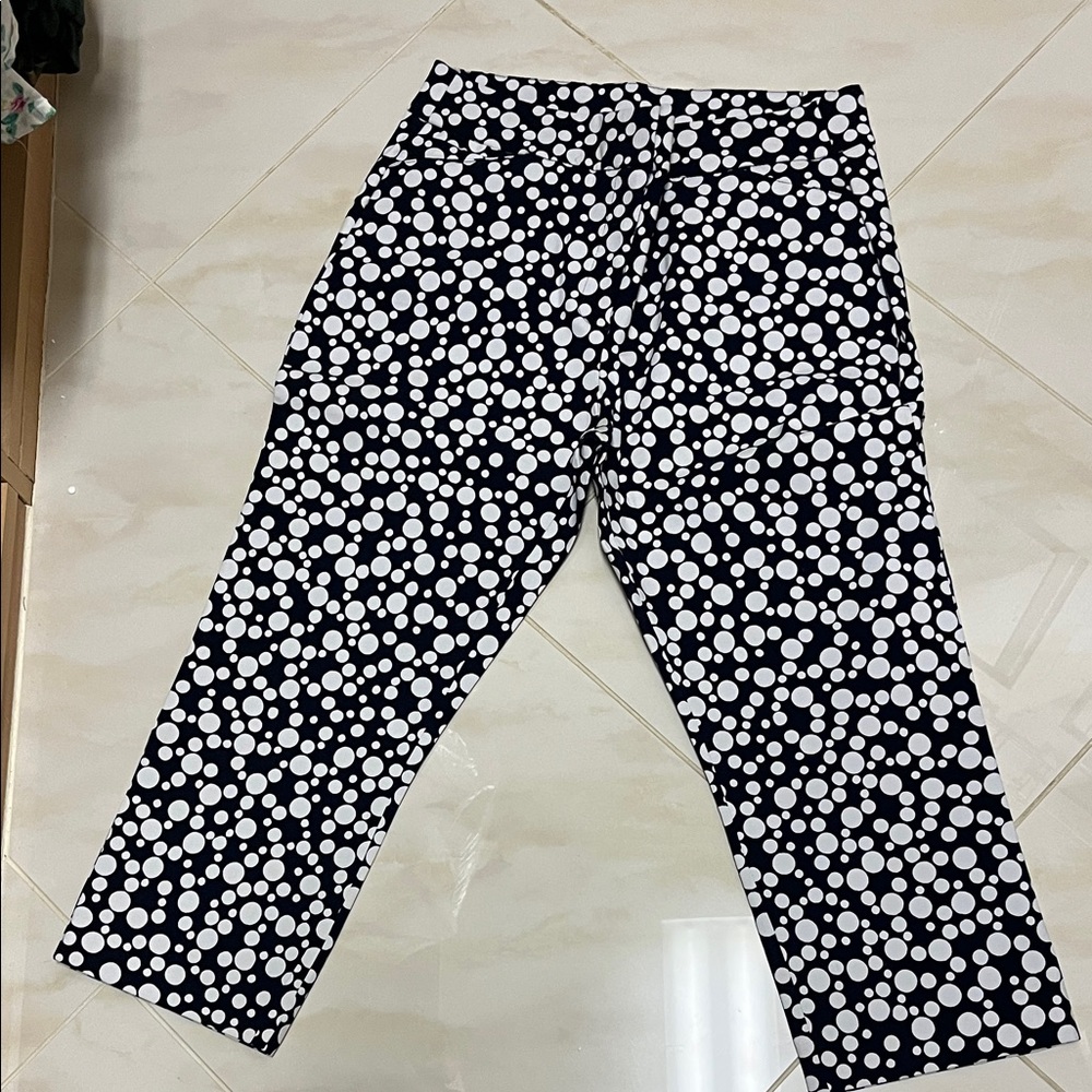 Attyre Navy and White Polka Dot Skirt
